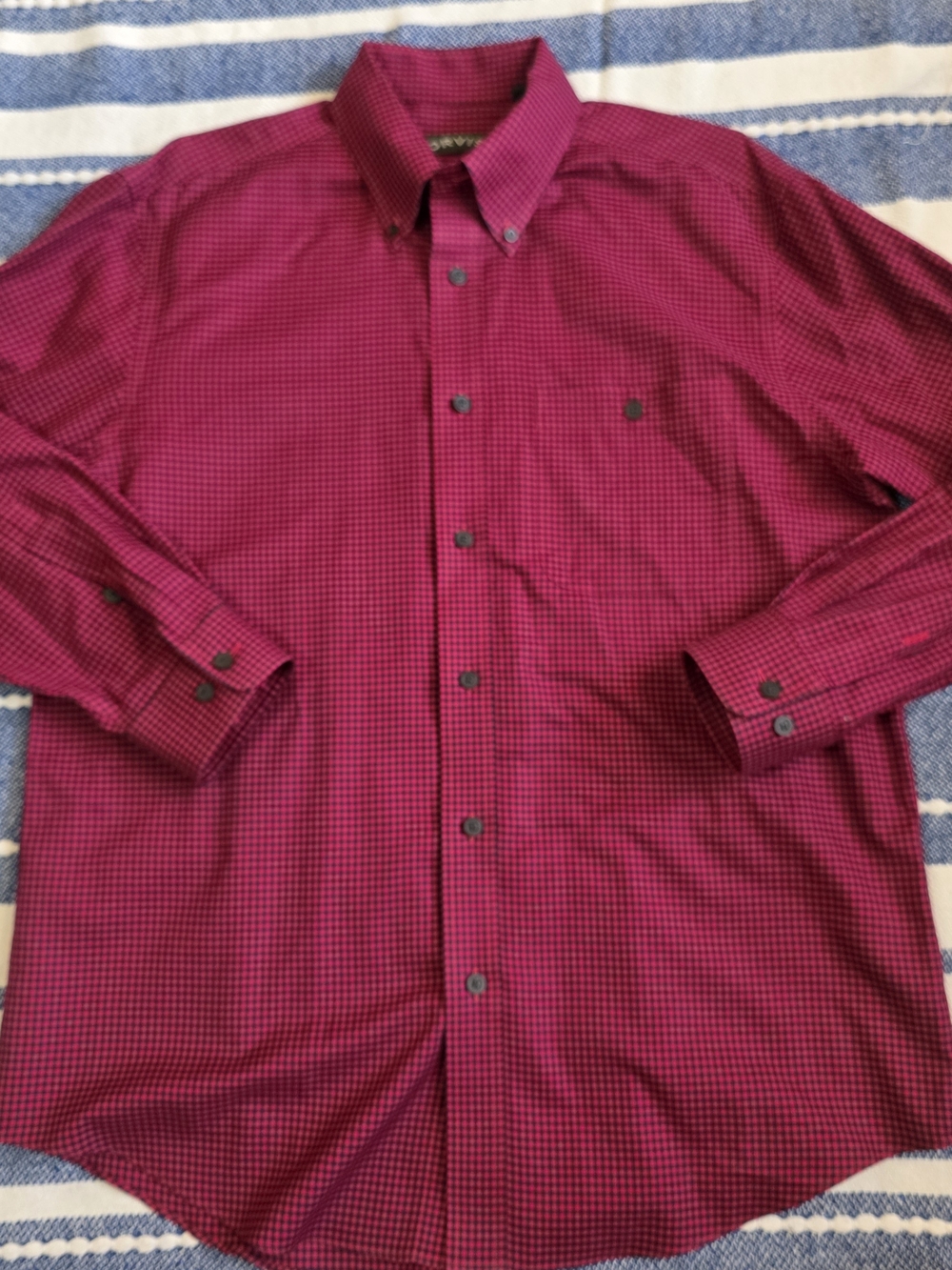Orvis Men's Buffalo Button-Down Shirt in Deep Wine Check